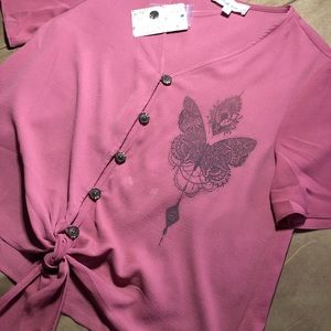 Pink button ip with design size M